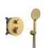 Inbouw 2-weg thermostatische mengkraan 20 cm met handdouche in geborsteld goud