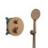 Inbouw 2-weg thermostatische mengkraan 20 cm met handdouche in geborsteld koper